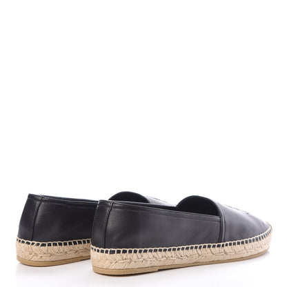 Saint Laurent Calfskin Monogram Espadrilles 39 Black 4 of 8