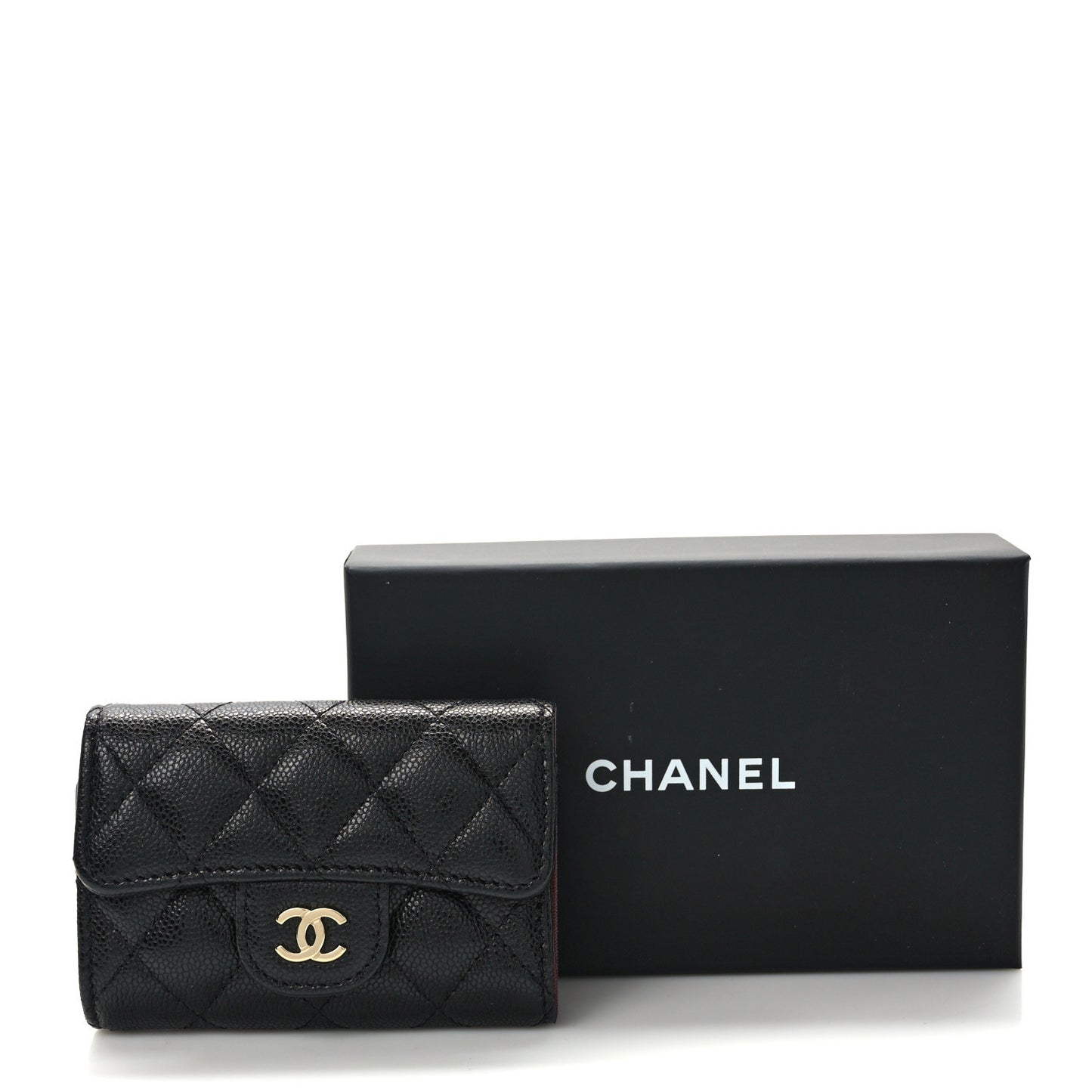 Caviar Quilted Classic 4 Key Holder Wallet Black