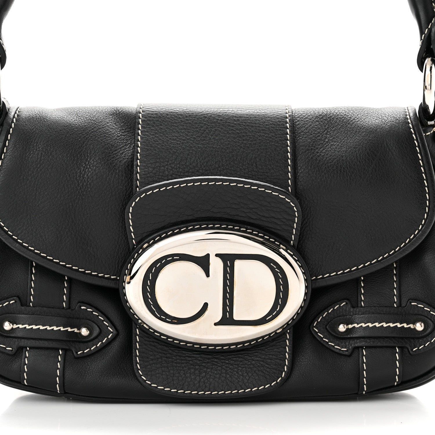 Christian Dior Calfskin Saint Germain Shoulder Bag Black 8 of 10