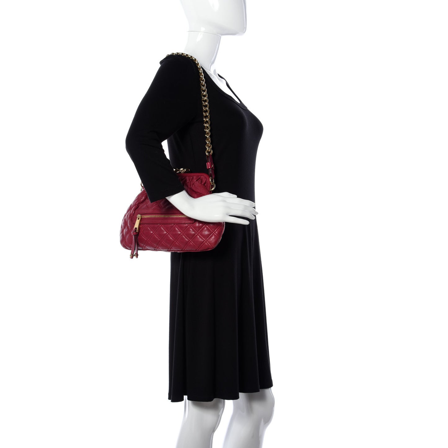 Calfskin Quilted Little Stam Pink