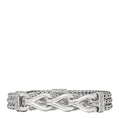 John Hardy Sterling Silver 10.5mm Triple Row Asli Station Bracelet 1 of 3