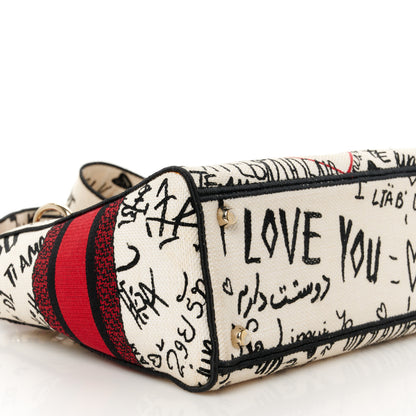 Christian Dior Canvas Medium DiorAmour Graffiti Lady D-Lite Latte 9 of 12