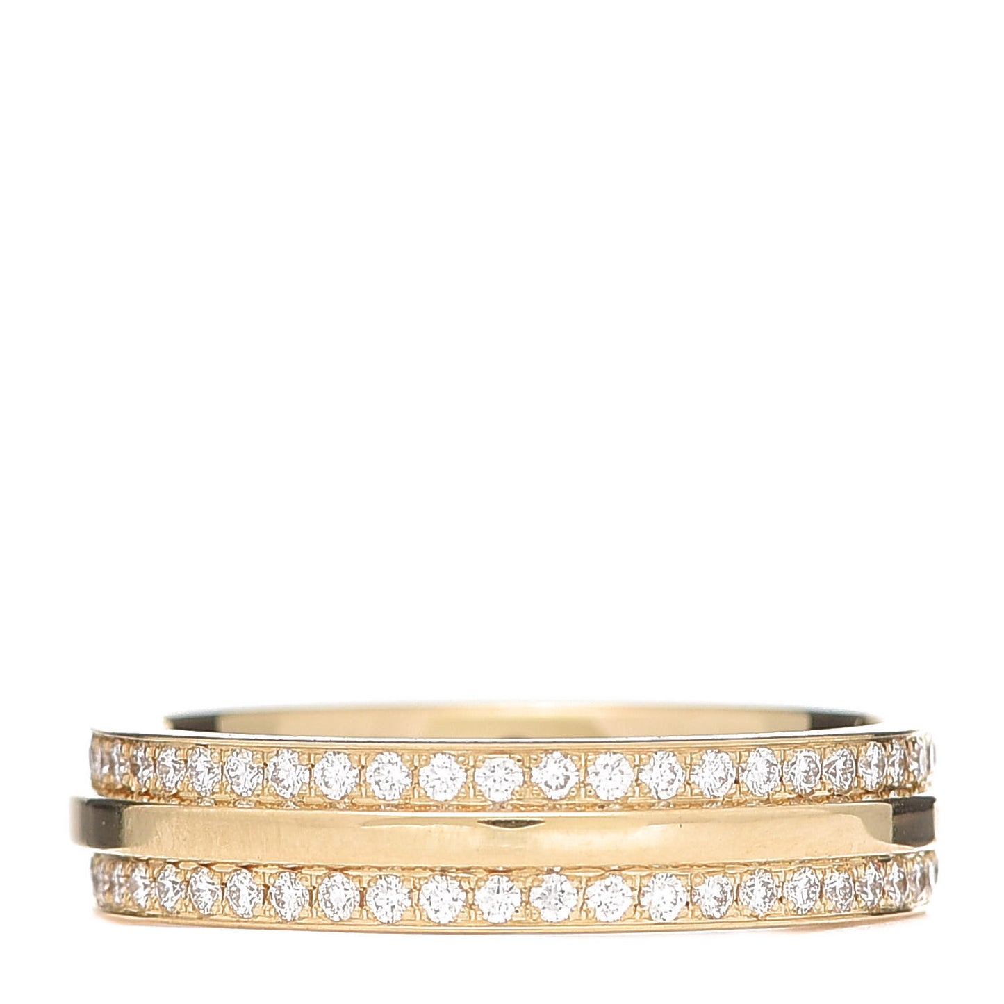 18K Yellow Gold Diamond Narrow T Two Ring 53 6.5