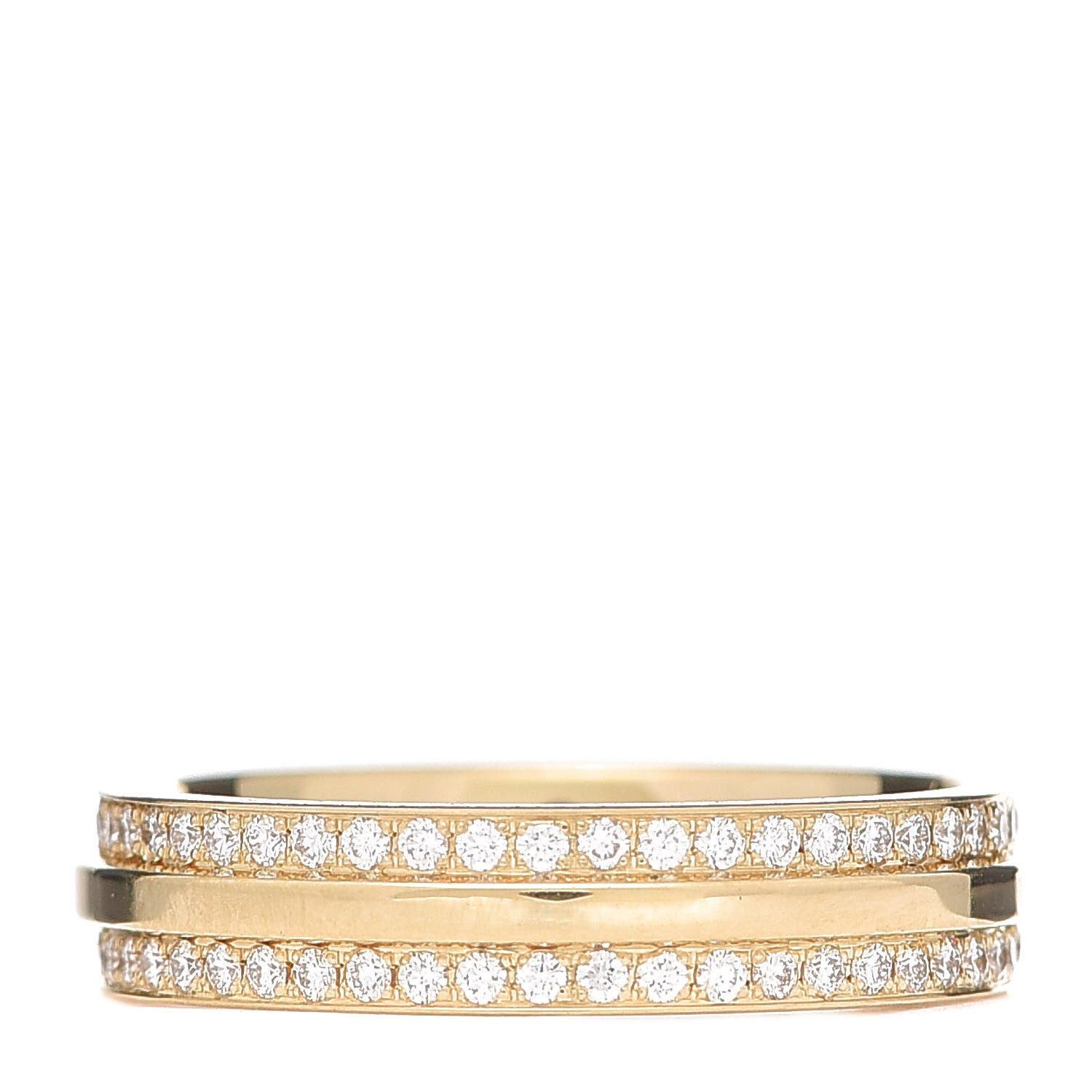Tiffany 18K Yellow Gold Diamond Narrow T Two Ring 53 6.5 3 of 4