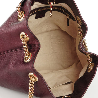 Gucci Metallic Cellarius Calfskin Medium Soho Chain Shoulder Bag Classic Burgundy 5 of 7