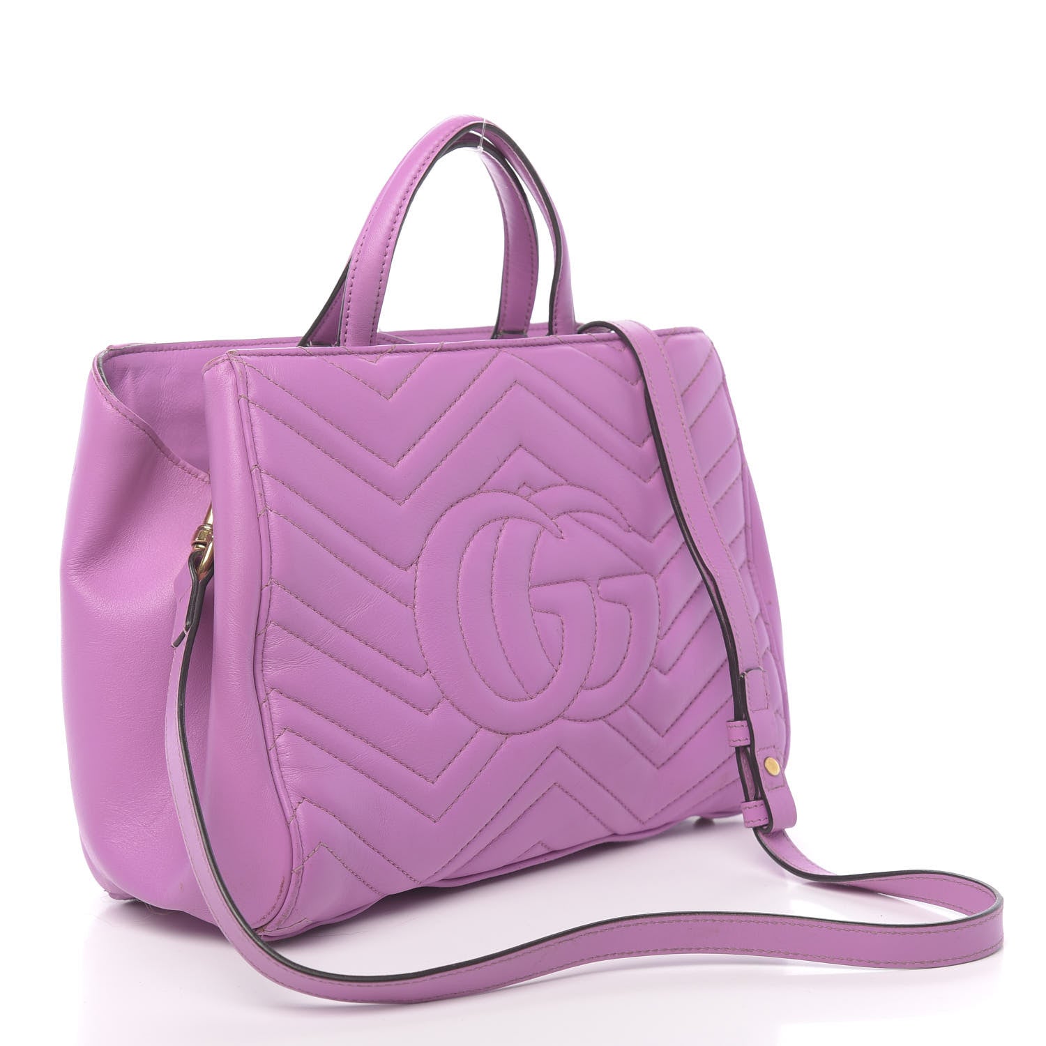 Gucci Calfskin Matelasse Small GG Marmont Tote Candy Mousse 4 of 20