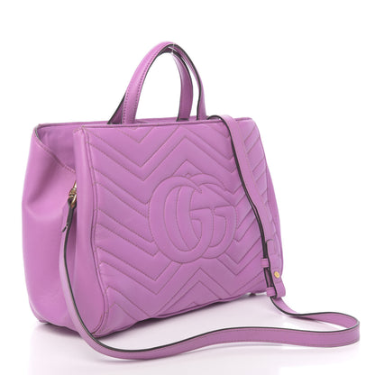 Gucci Calfskin Matelasse Small GG Marmont Tote Candy Mousse 4 of 20