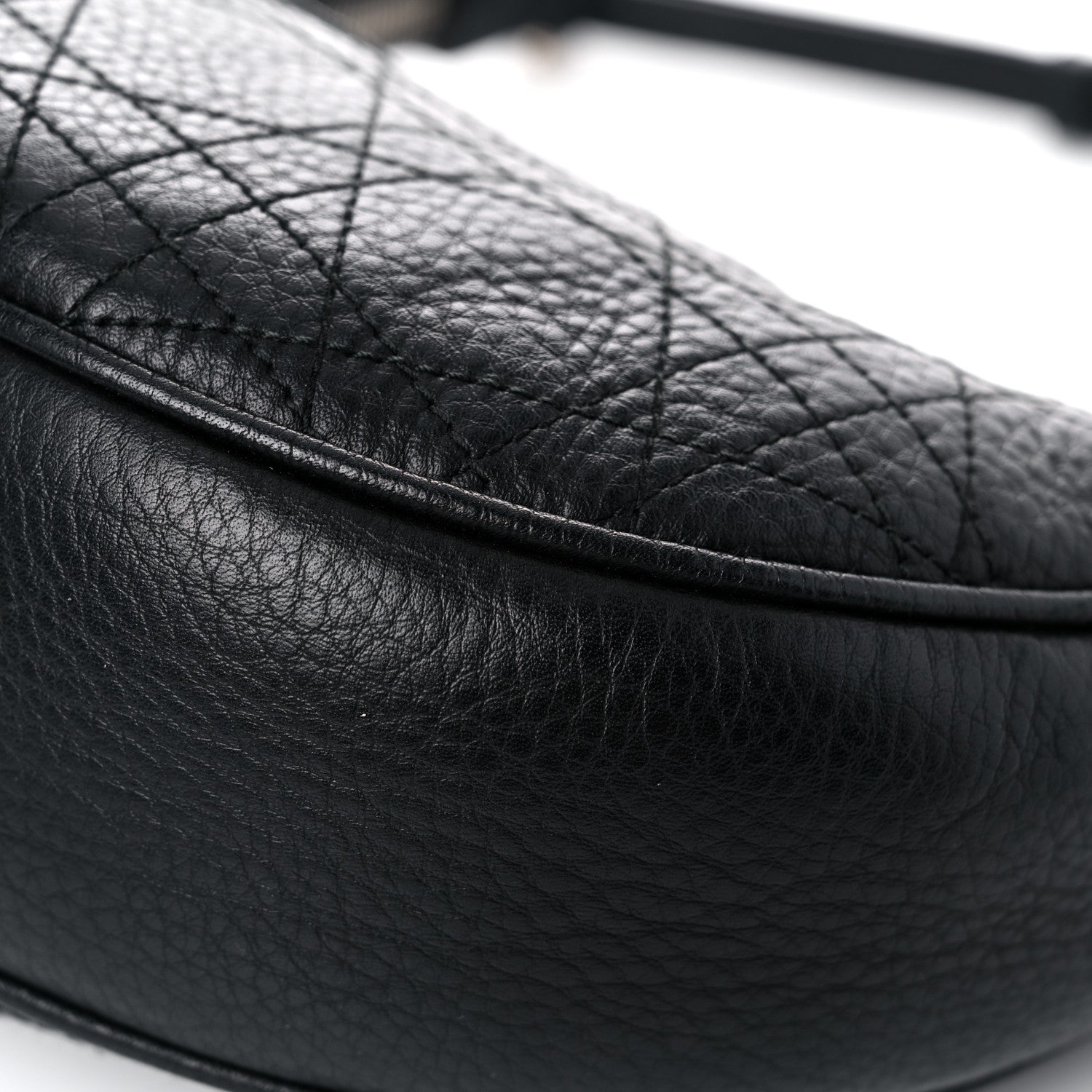 Christian Dior Grained Calfskin Cannage Hobo Black 10 of 24