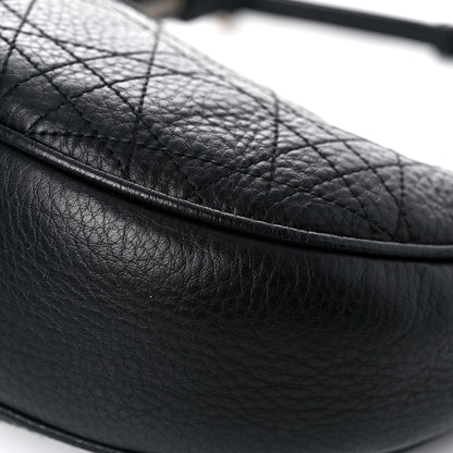 Christian Dior Grained Calfskin Cannage Hobo Black 10 of 24