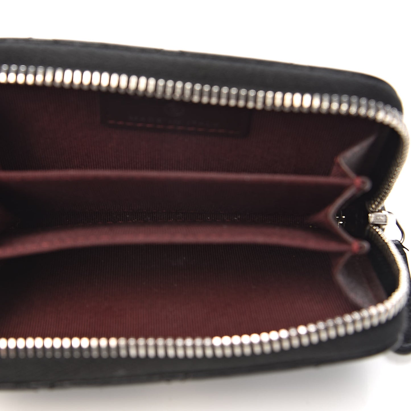 Lambskin Quilted Zip Coin Purse Black