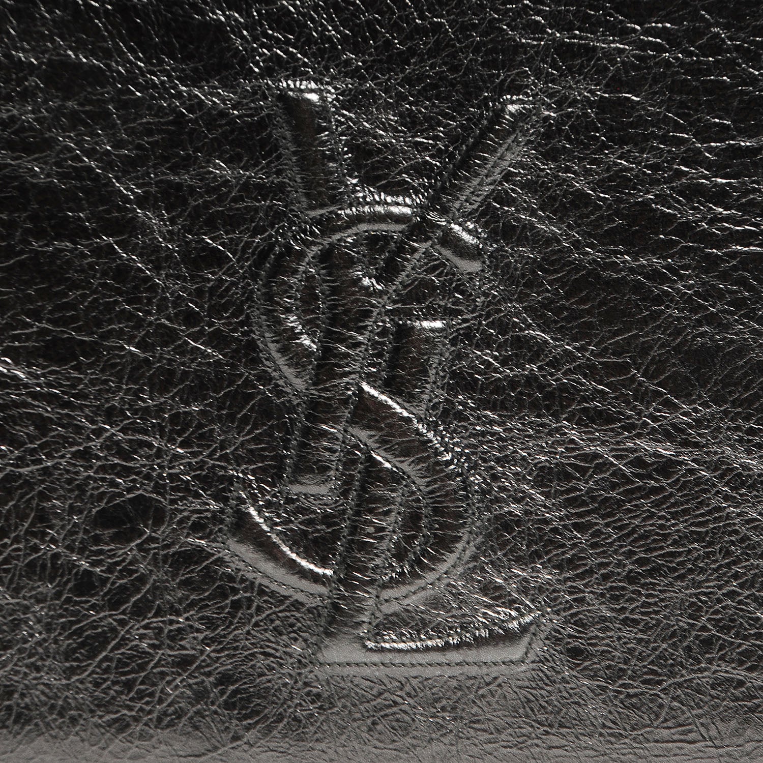 Saint Laurent Metallic Leather Large Belle De Jour Clutch Dark Silver 10 of 10