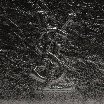 Saint Laurent Metallic Leather Large Belle De Jour Clutch Dark Silver 10 of 10