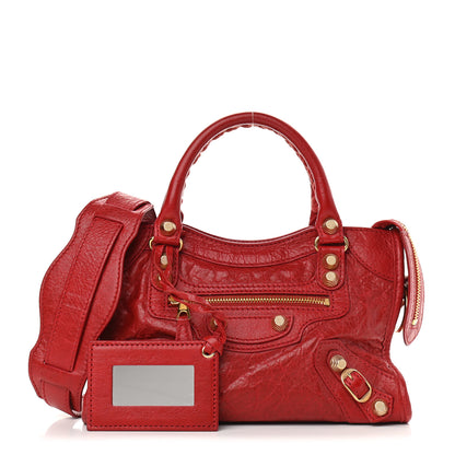 Balenciaga Agneau Giant 12 Gold Hardware Mini City Rouge Lipstick 1 of 8