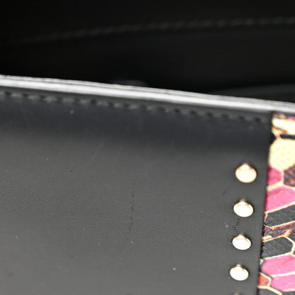 Bulgari Calfskin Karung Studded Serpenti Forever Shoulder Bag Black Pink Multicolor 11 of 11