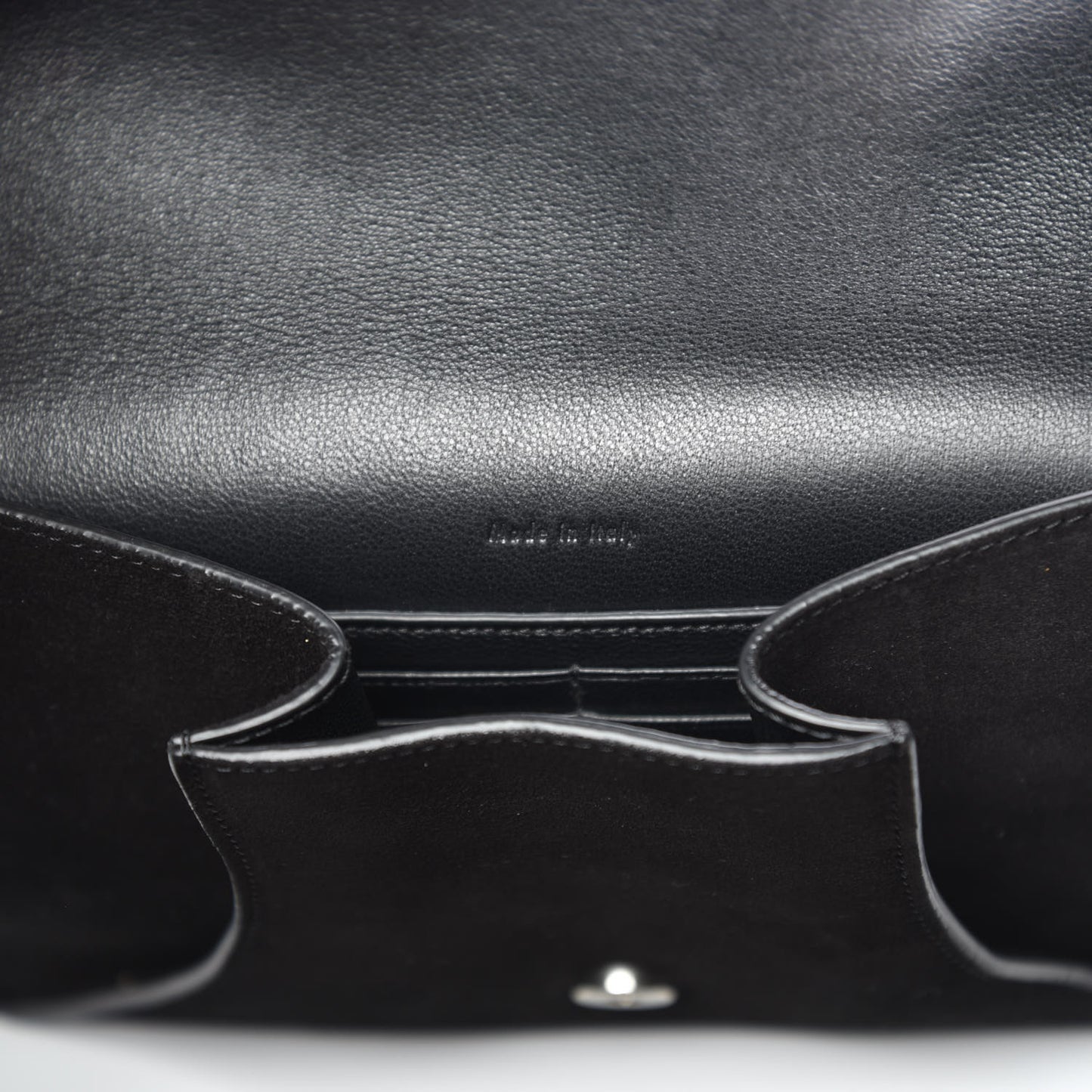 Suede Calfskin Clutch on Chain Black