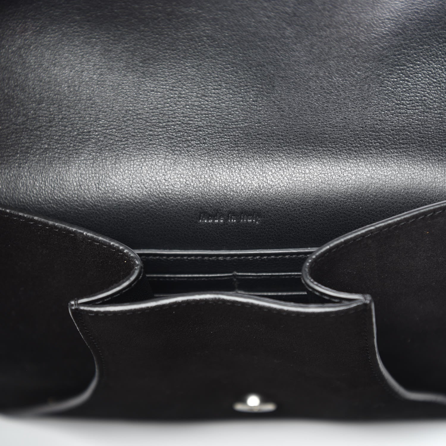 Celine Suede Calfskin Clutch on Chain Black 7 of 11