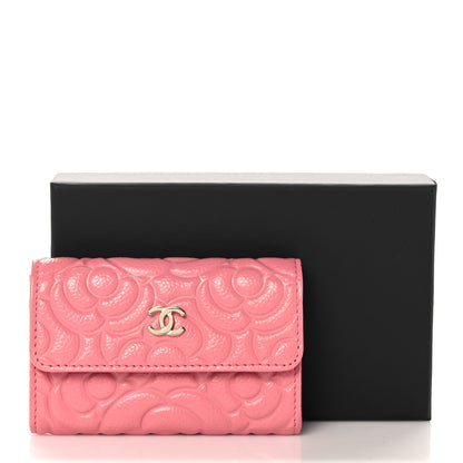 Chanel Caviar Camellia Embossed Card Holder Wallet Pink 9 of 9
