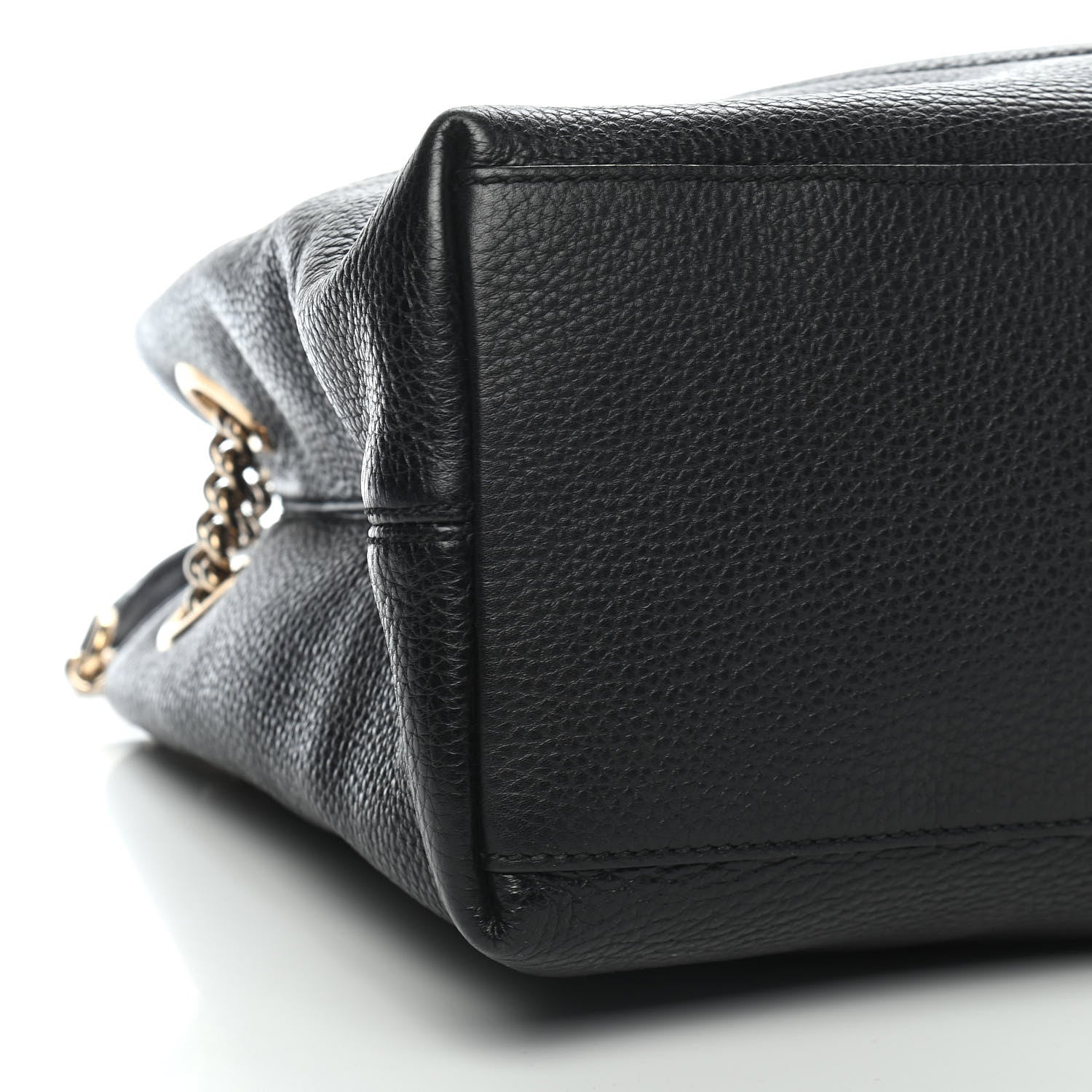 Gucci Pebbled Calfskin Medium Soho Chain Shoulder Bag Black 8 of 9