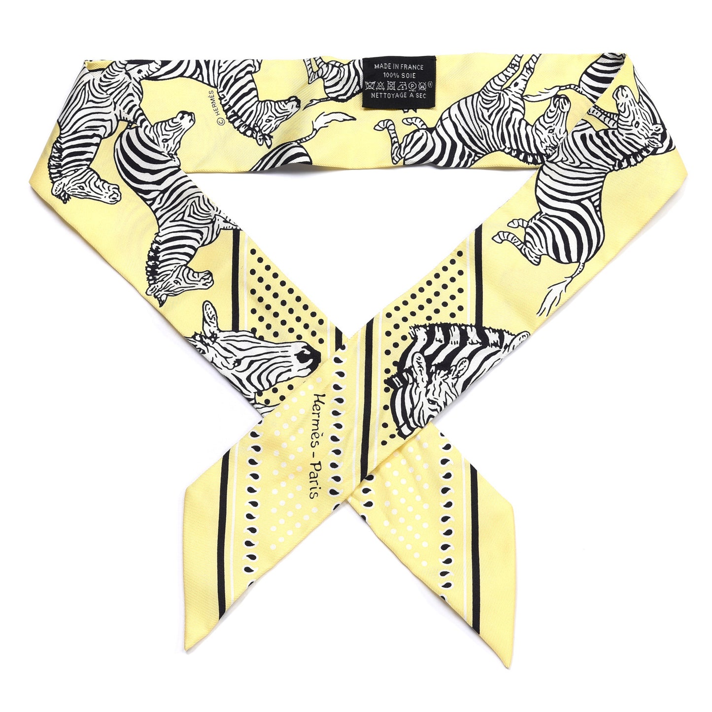 Silk Les Zebres Twilly Jaune Soufre Black