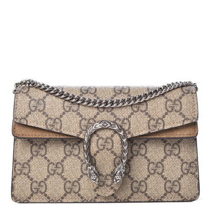 Gucci GG Supreme Monogram Super Mini Dionysus Shoulder Bag Taupe 1 of 8