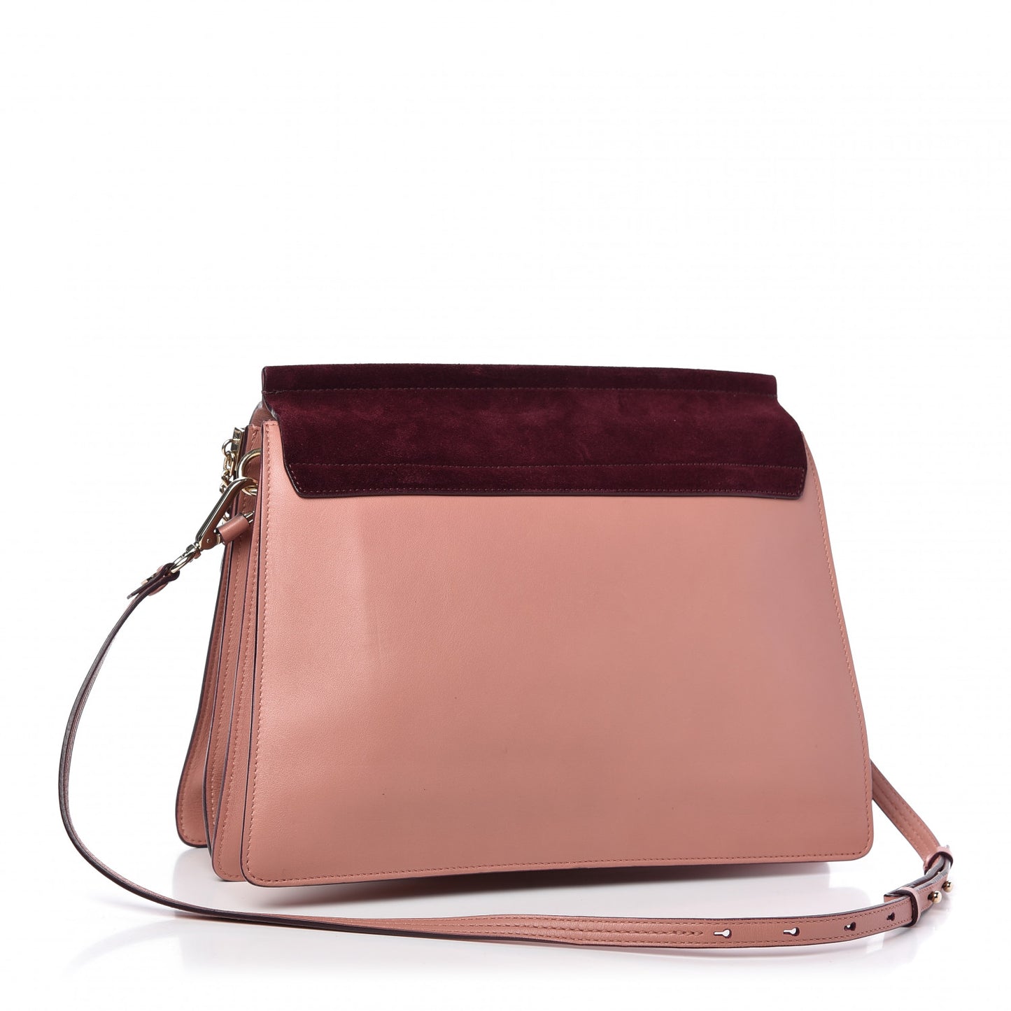 Calfskin Suede Medium Faye Shoulder Bag Misty Rose Dark Purple