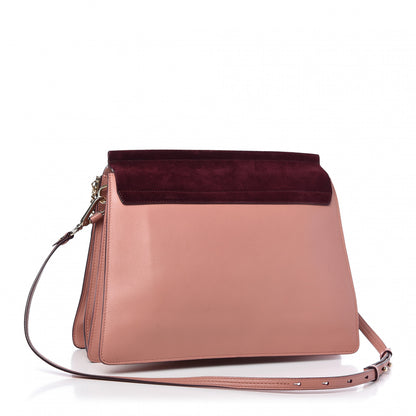 Chloe Calfskin Suede Medium Faye Shoulder Bag Misty Rose Dark Purple 3 of 9