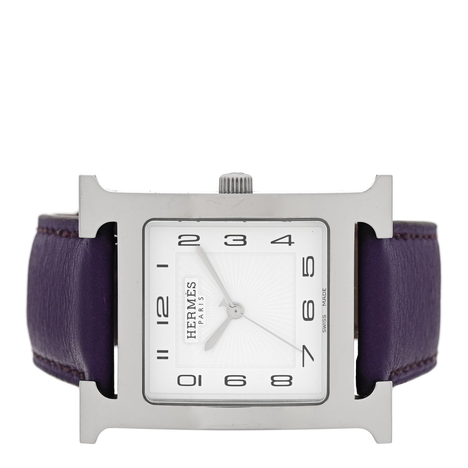 Hermes Stainless Steel Swift 30.5mm Heure H Hour Quartz Watch Iris 2 of 5
