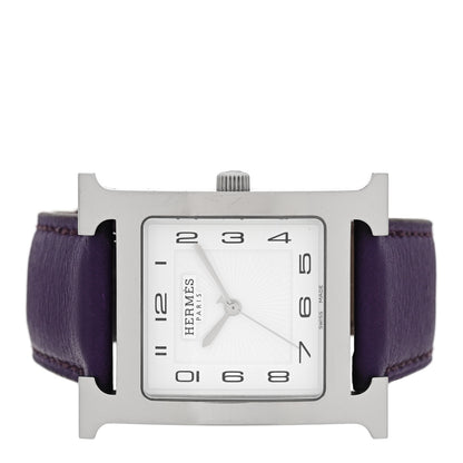 Hermes Stainless Steel Swift 30.5mm Heure H Hour Quartz Watch Iris 2 of 5