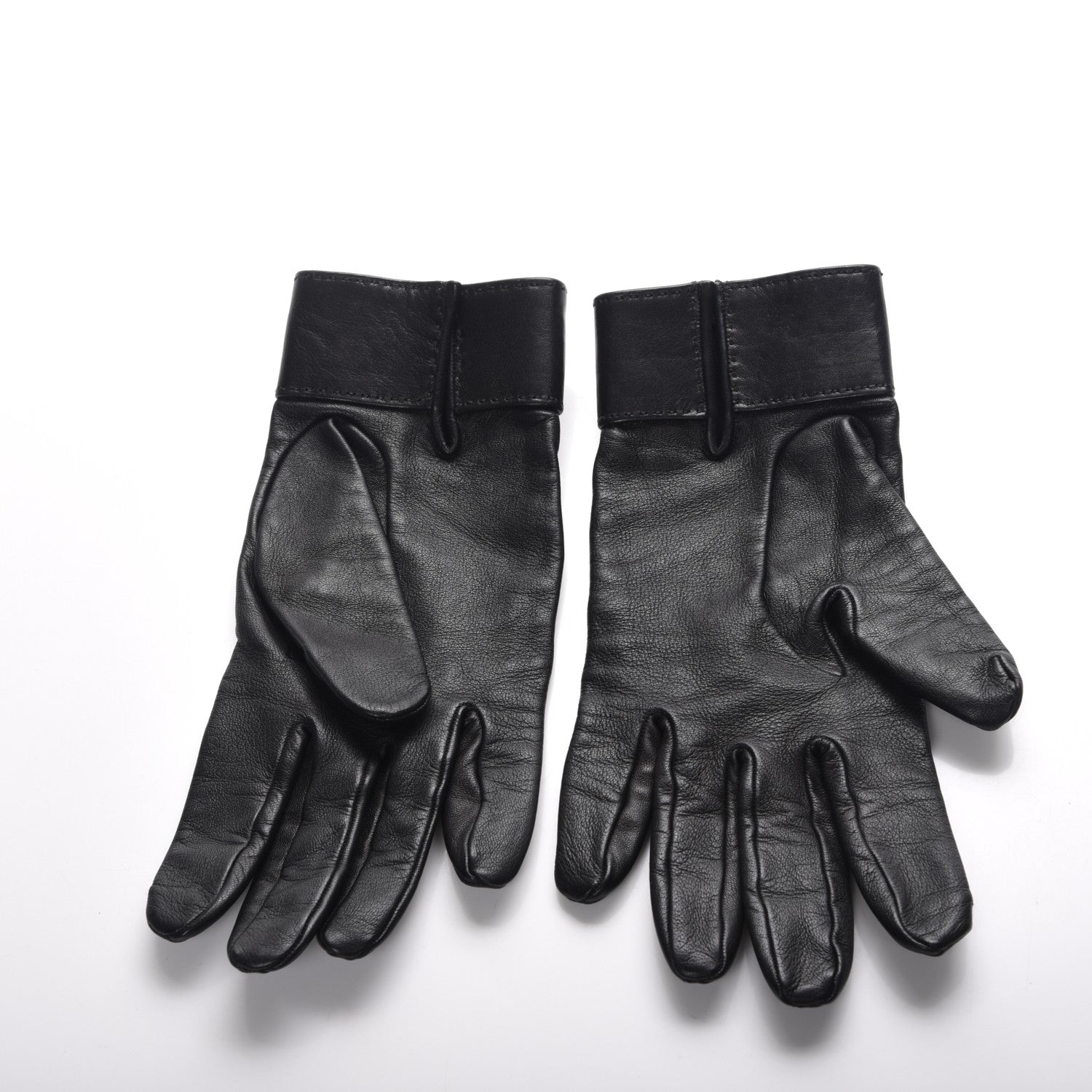 Hermes Lambskin Collier De Chien Gloves Black 8 3 of 6
