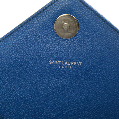 Saint Laurent Grained Calfskin Matelasse Monogram Classic Medium Chain Bag Royal Blue 6 of 8