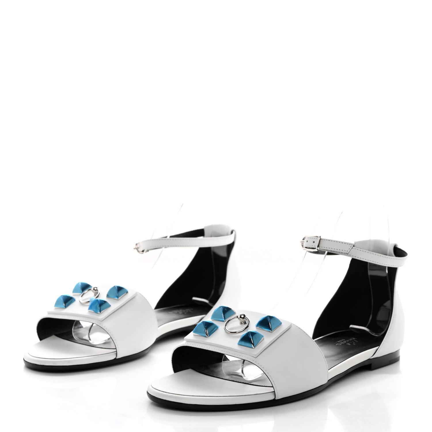 Hermes Calfskin Desiree Sandals 39.5 White 3 of 9