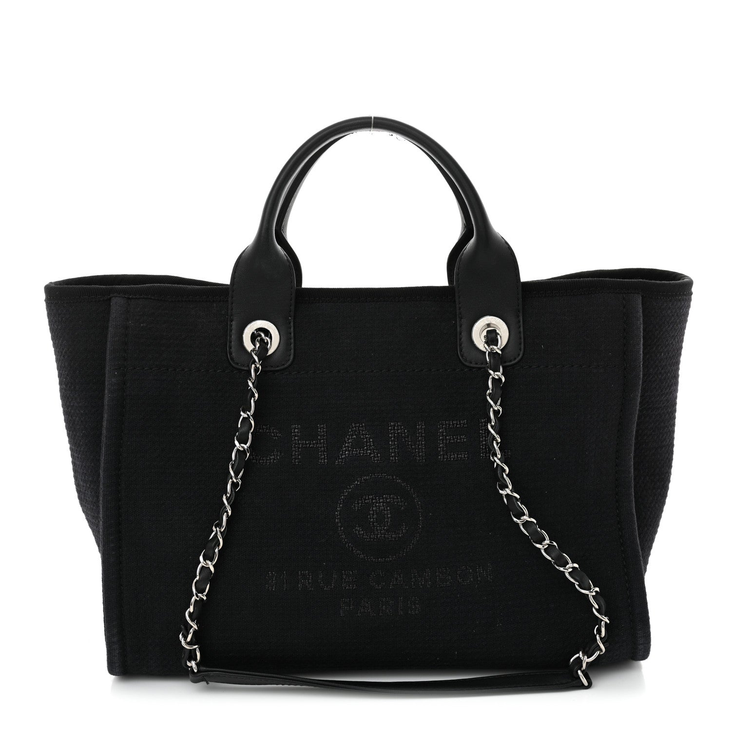 Chanel Mixed Fibers Small Deauville Tote Black 1 of 15