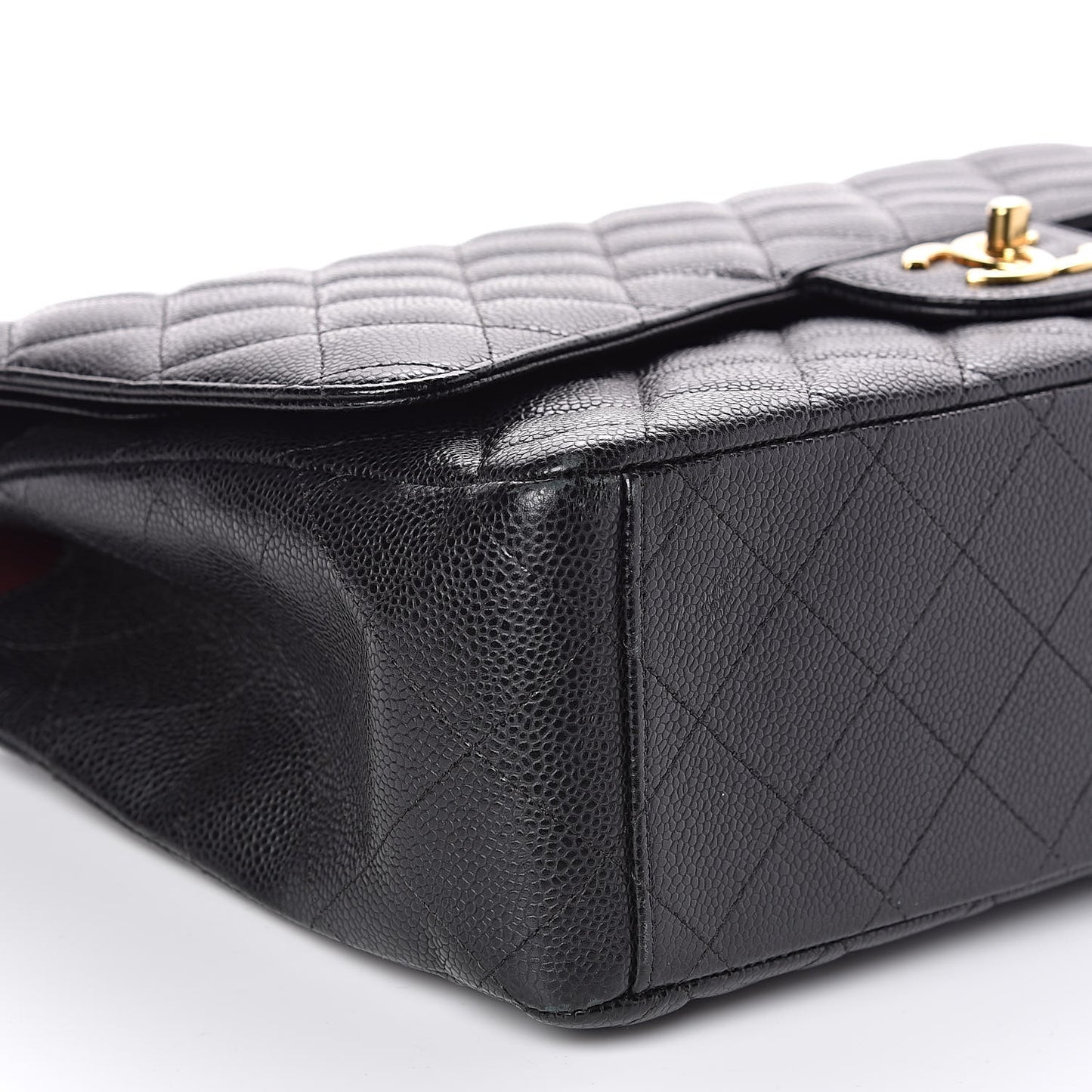 Caviar Quilted Maxi Double Flap Black