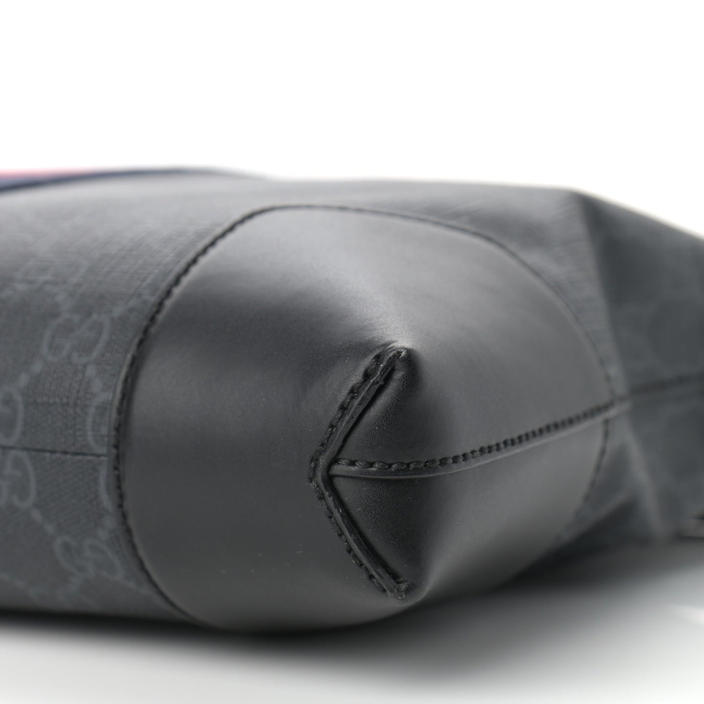Soft GG Supreme Monogram Appia Calfskin Web East West Messenger Bag Black Grey