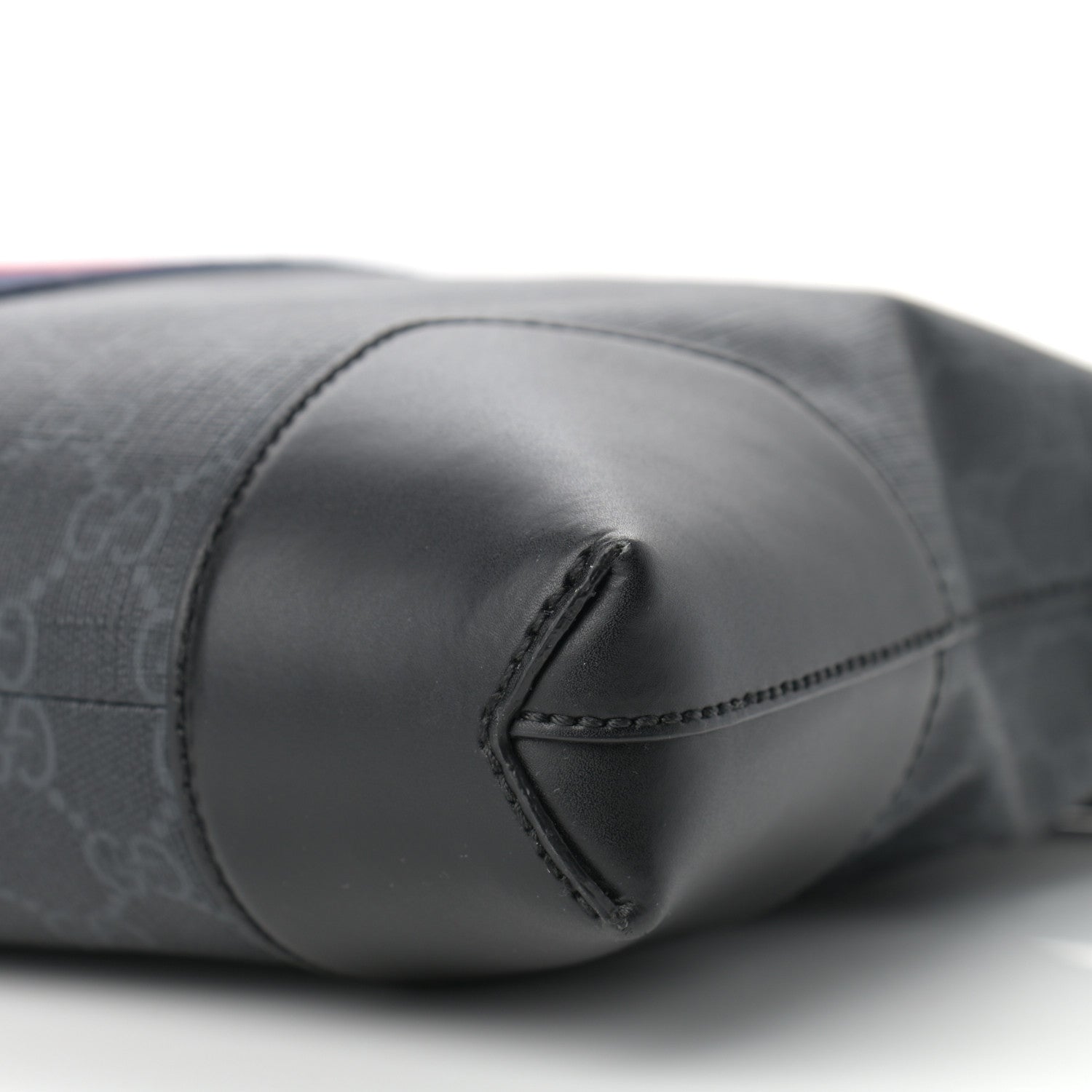 Gucci Soft GG Supreme Monogram Appia Calfskin Web East West Messenger Bag Black Grey 8 of 8