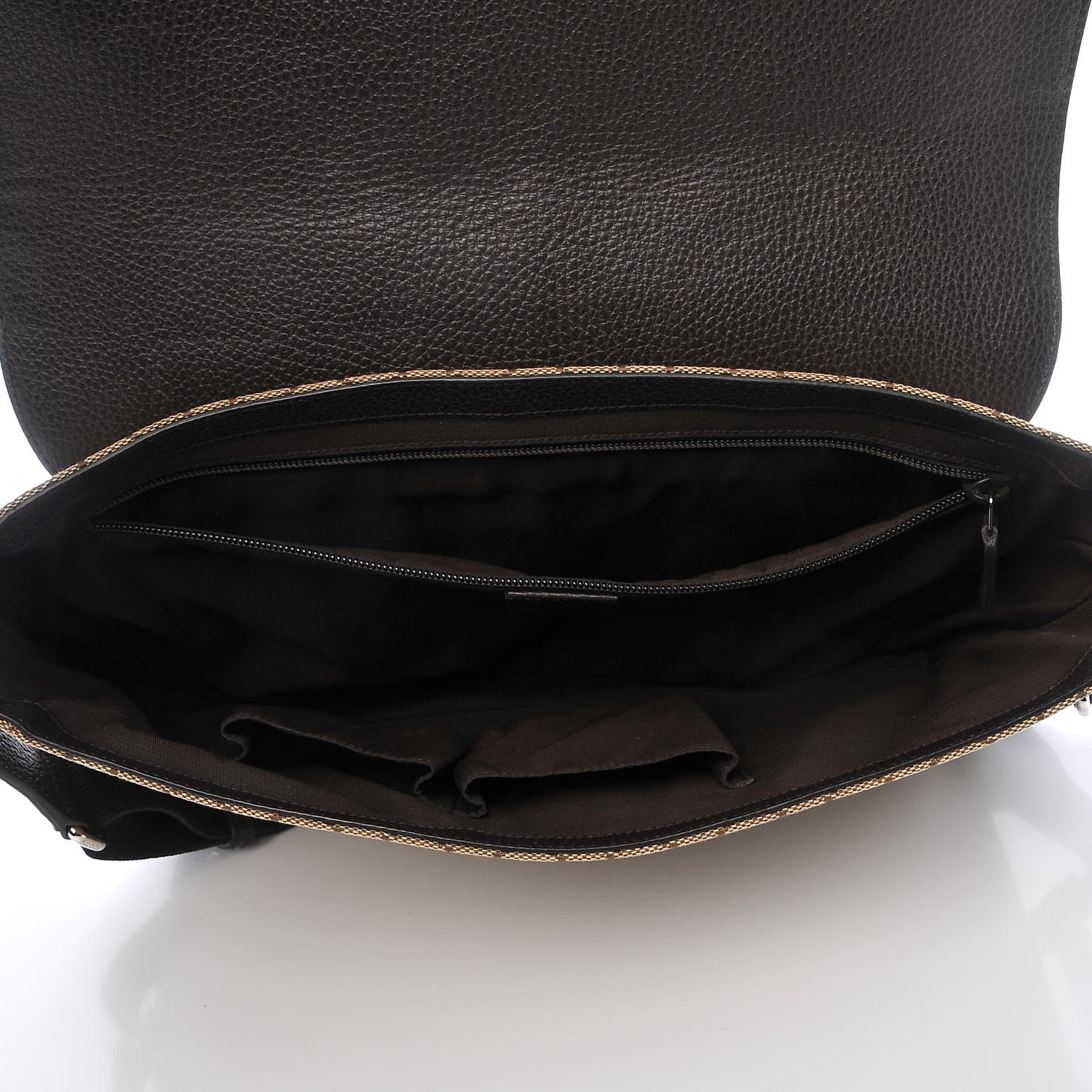 Gucci Monogram Large Flap Messenger Bag Beige Dark Brown 5 of 9