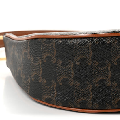 Celine Triomphe Canvas Calfskin Ava Shoulder Bag Tan 9 of 10