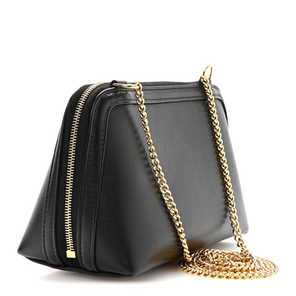 Celine Smooth Calfskin Cuir Triomphe Clutch on Chain Black 3 of 11