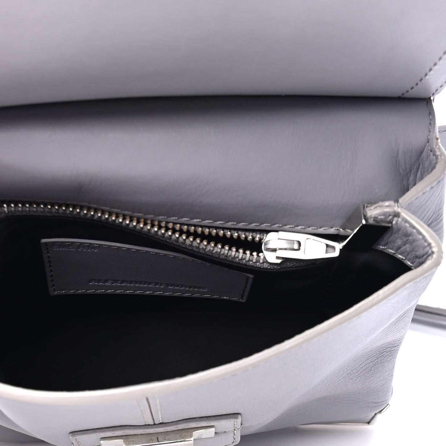 Calfskin Small Marion Tote Grey Silver Hardware
