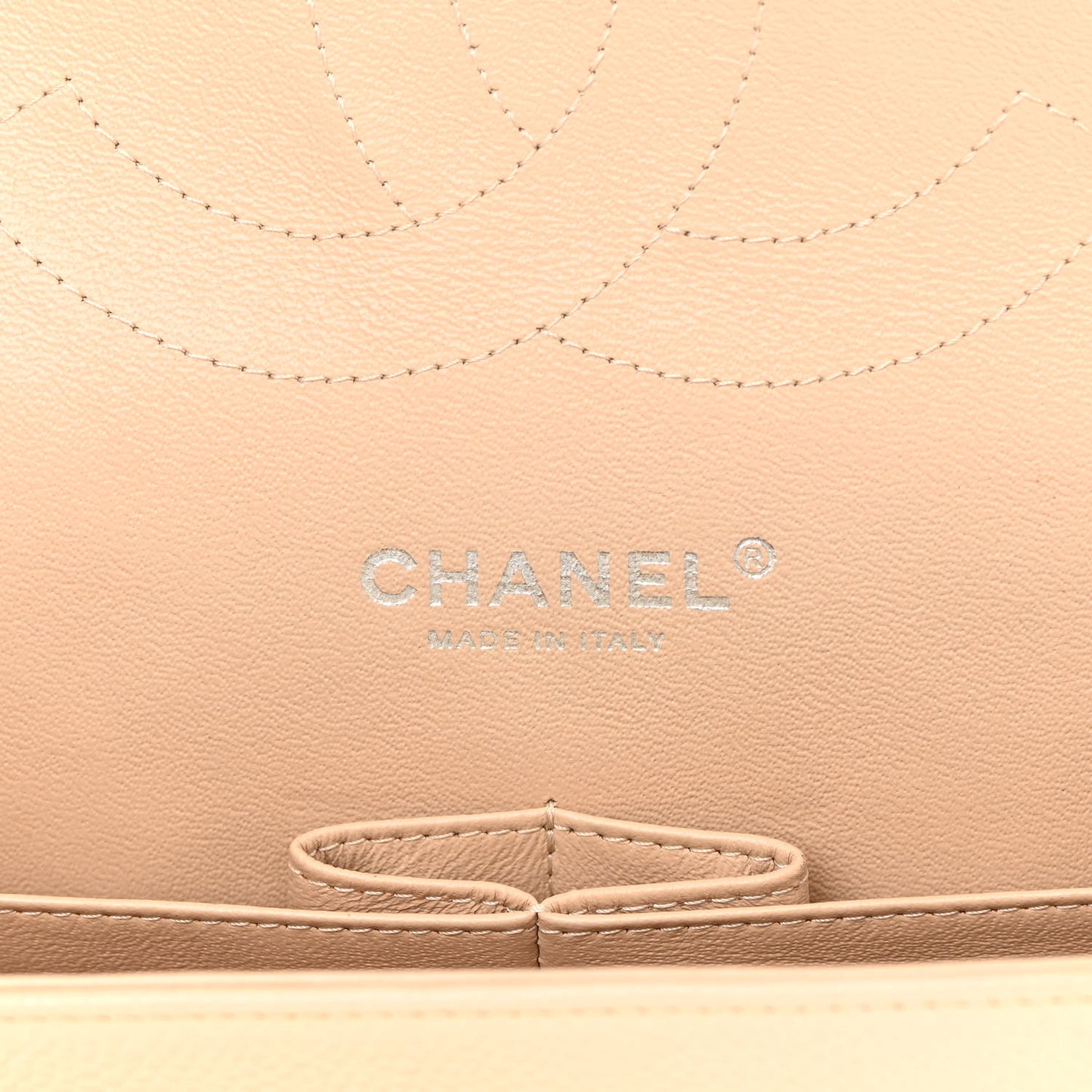 Caviar Quilted Jumbo Double Flap Beige