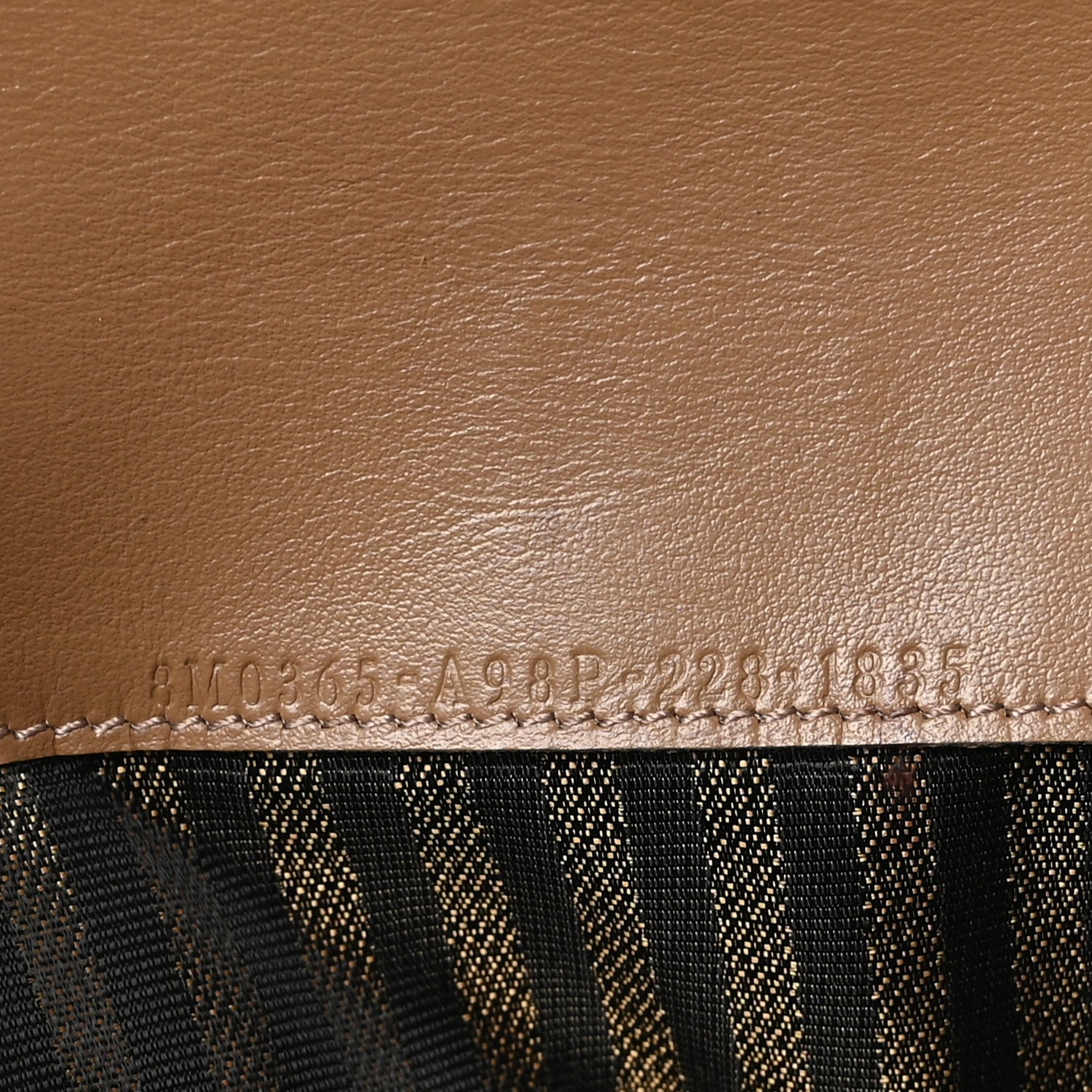 Fendi Fabric Jacquard FF 1974 Continental Wallet On Chain Tobacco Moro 7 of 12