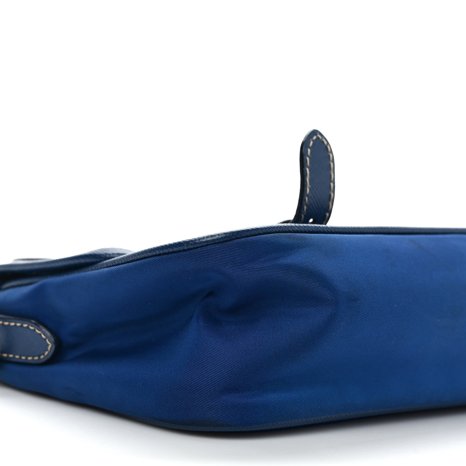 Prada Tessuto Nylon Saffiano Small Messenger Bag Blue 9 of 12