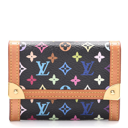 Louis Vuitton Monogram Multicolor Porte-Monnaie Plat Coin Purse Black 1 of 7