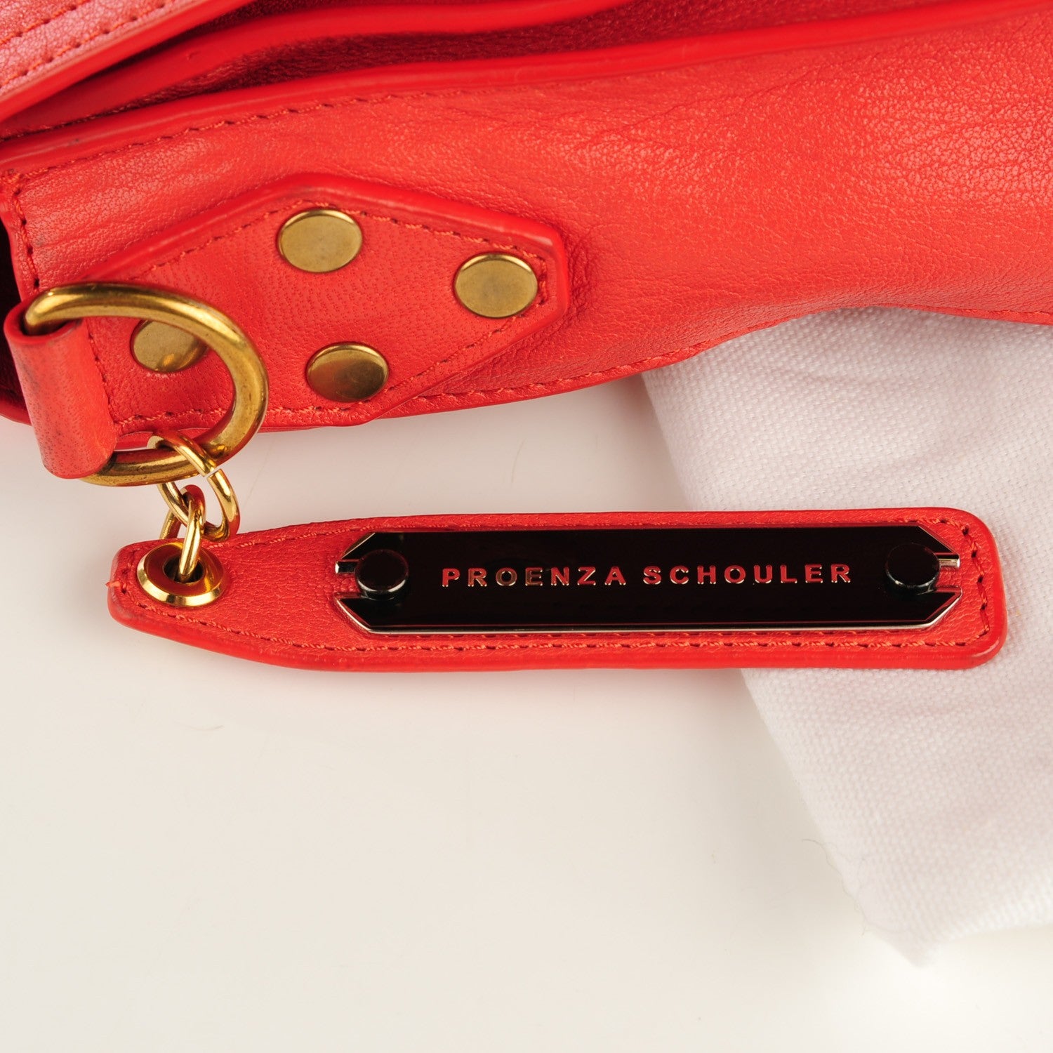Proenza Schouler Lambskin PS1 Mini Pouch Messenger Bag Deep Coral 9 of 12
