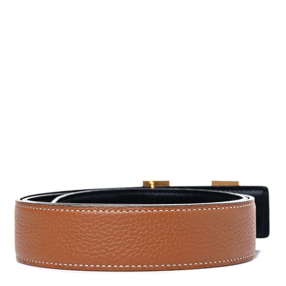 Hermes Box Togo 32mm H Belt 80 Black Gold 2 of 4