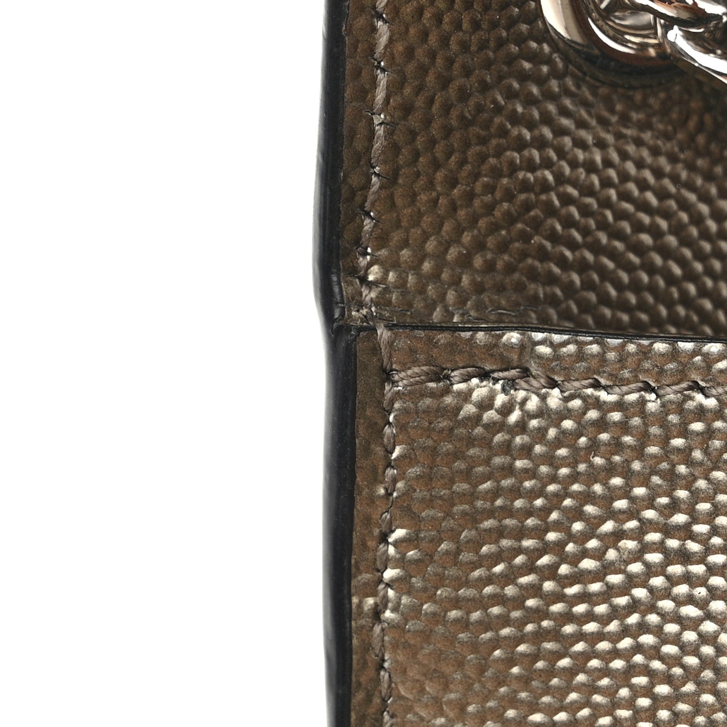 Saint Laurent Grain De Poudre Small Monogram Kate Satchel Gold 11 of 11