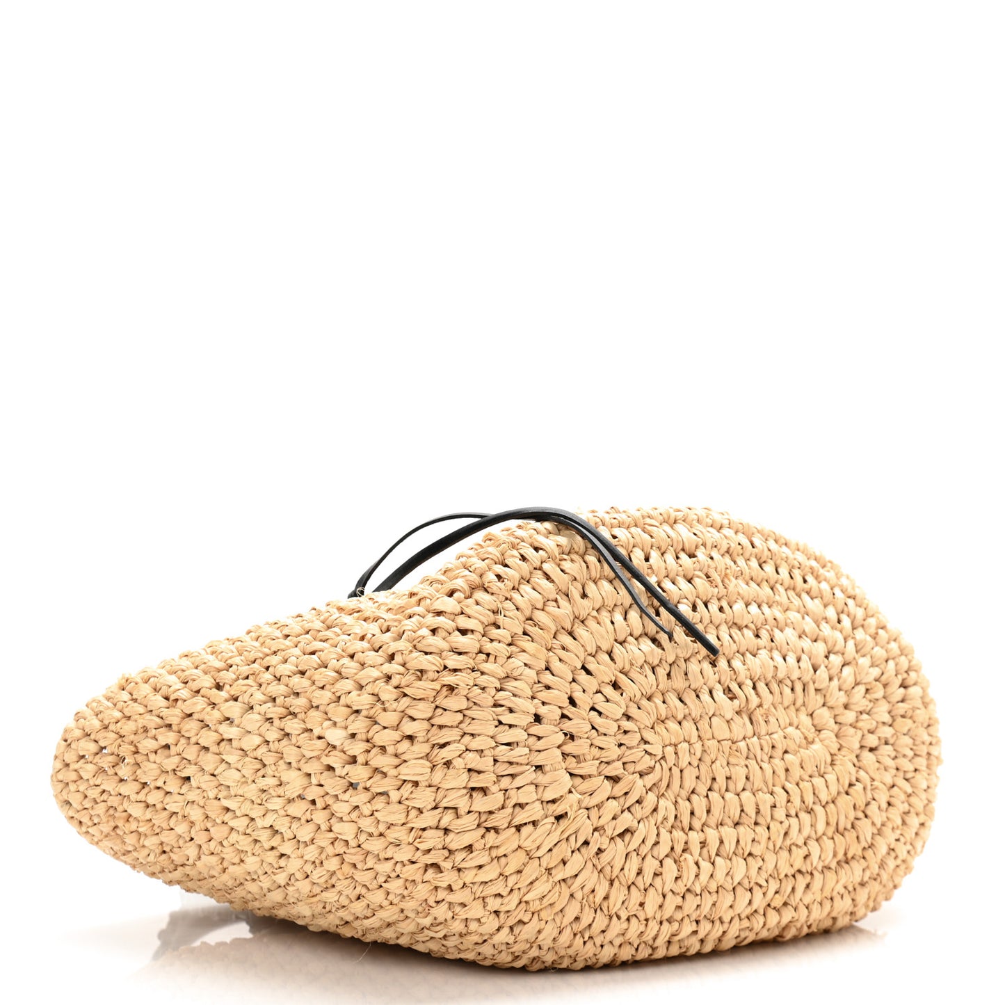 Raffia Calfskin Panier Basket Tote Natural