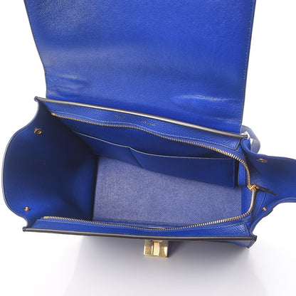 Celine Drummed Calfskin Suede Small Trapeze Indigo 6 of 8