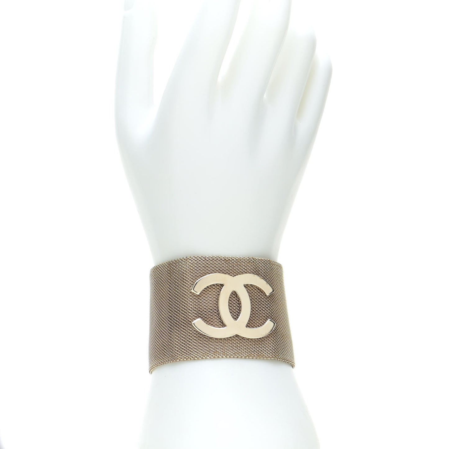 Metal Mesh CC Bracelet Light Gold