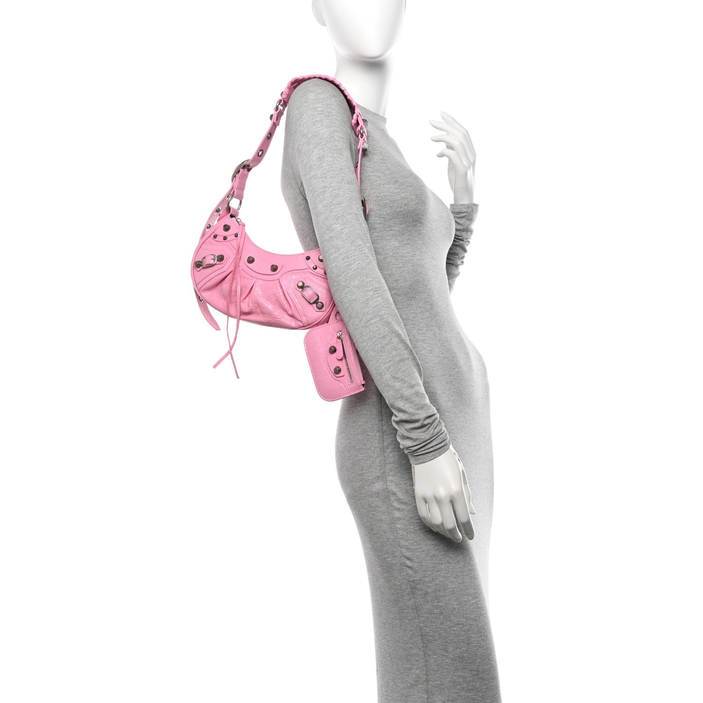 Agneau Arena Le Cagole Shoulder Bag XS Candy Pink